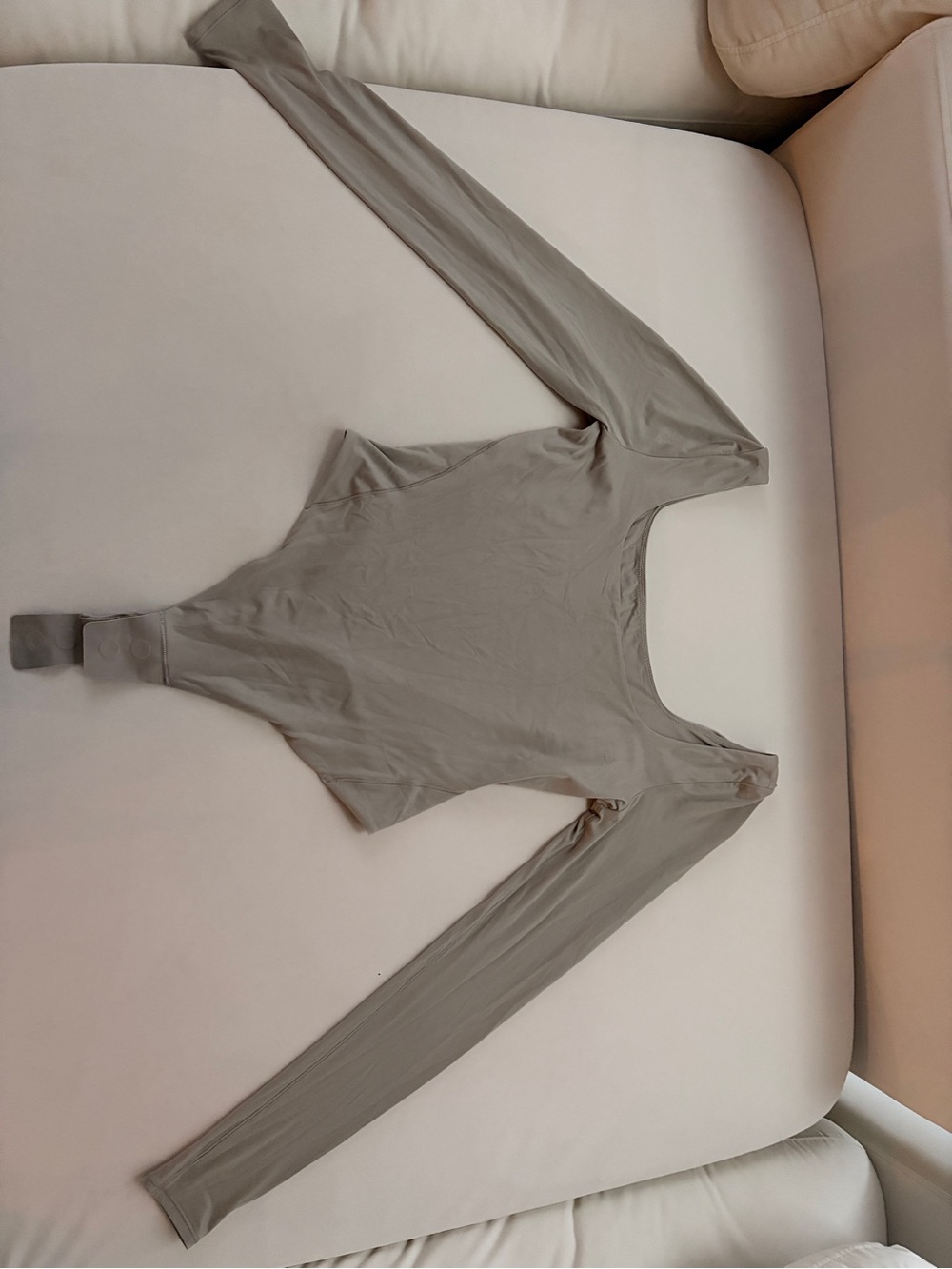 lululemon athletica Long Sleeve Scoop-Neck Bodysuit in Taupe
